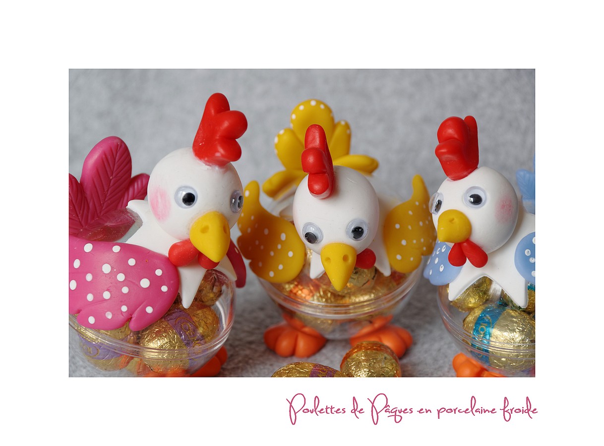 Poulettes de Pâques en porcelaine froide