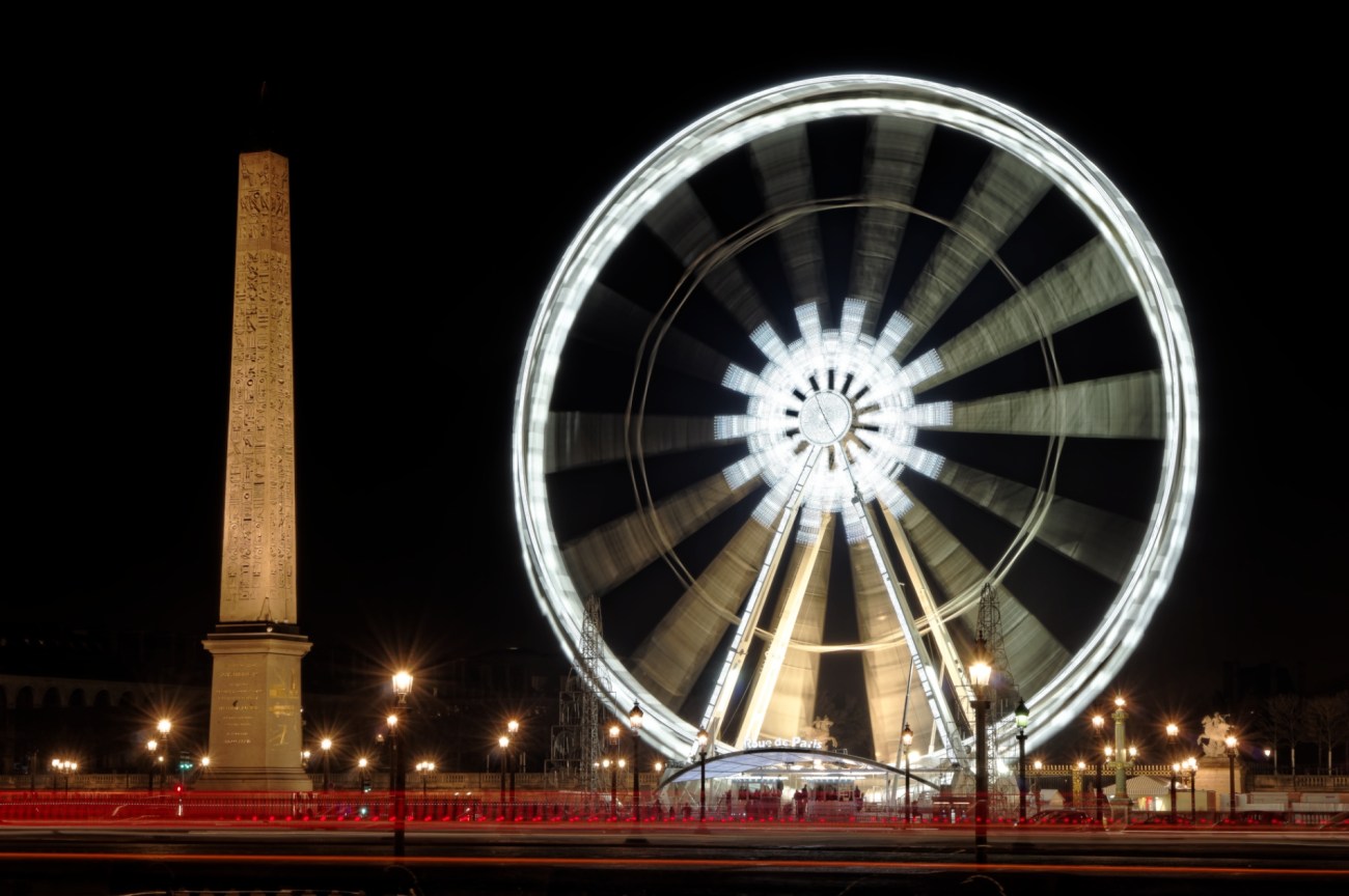 Paris le nuit, Paris by night, Place de la Concorde de nuit, la grande roue de Paris la nuit, l'obélisque de la Concorde, Paris, 