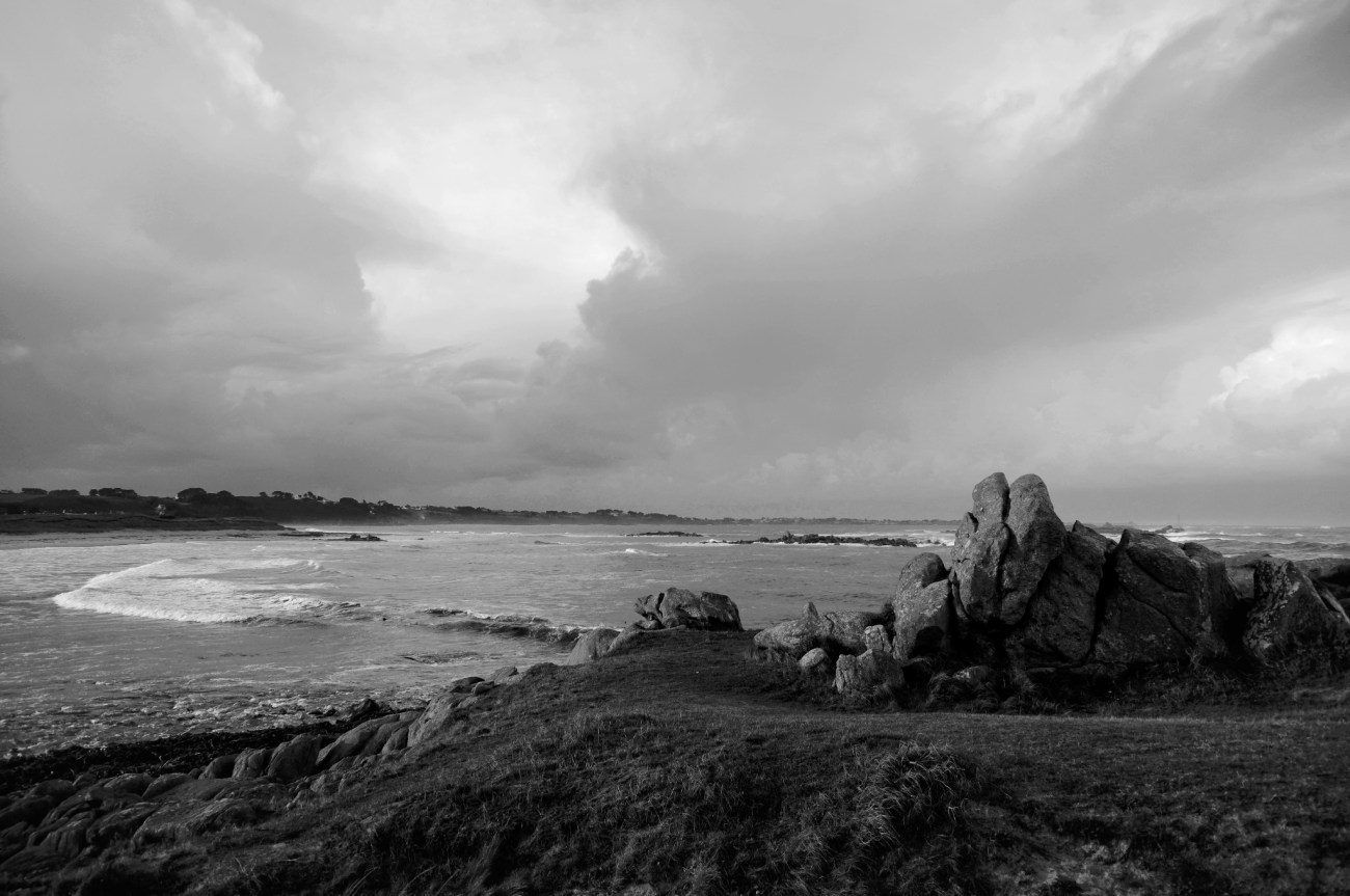 le Vougot, plage du Vougot depuis le Curnic, Guissény, bretagne, finsitère, mer, vagues, rocherss