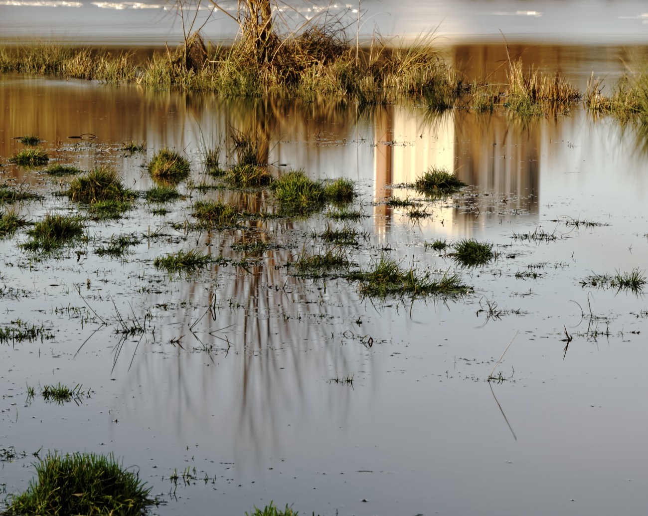 Balizy, plan d'eau, miroir, immeuble, photo, reflets sur l'eau 