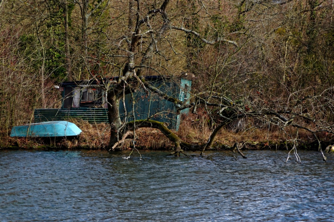 cabane de pêcheur, barque, étangs de Vert-le-Petit, au fil de l'eau, 