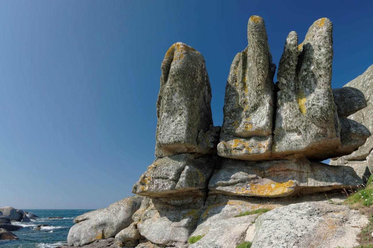 plage, rochers,sable, Neiz Vran, Enez Amann Ar Rouz, Kerlouan, ile aux vaches