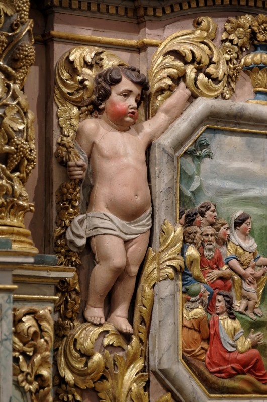 détail retable église Notre Dame Lampaul Guimiliau