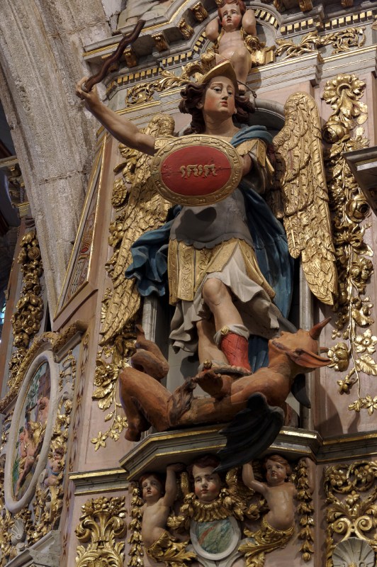 détail retable église Notre Dame Lampaul Guimiliau