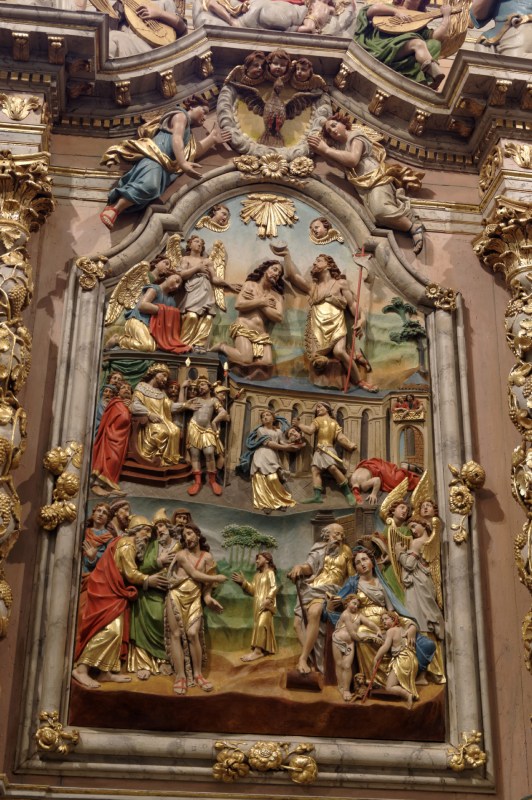 détail retable église Notre Dame Lampaul Guimiliau