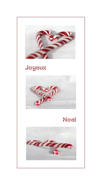 Triptyque sucre d'orge noël