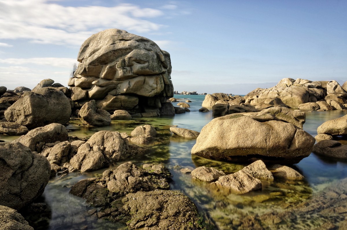rochers, Pontusval, Brignogan, korrigan, lutin, pose longue, bretagne, finistère