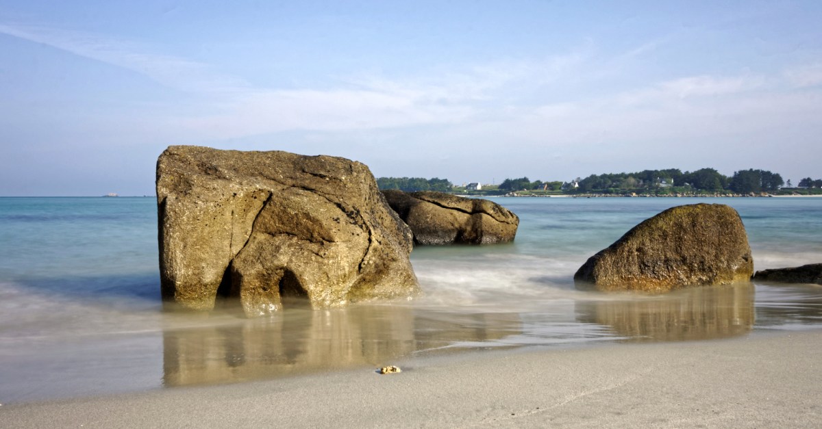 plage de Nodeven, rochers, pose longue, Guissény, 