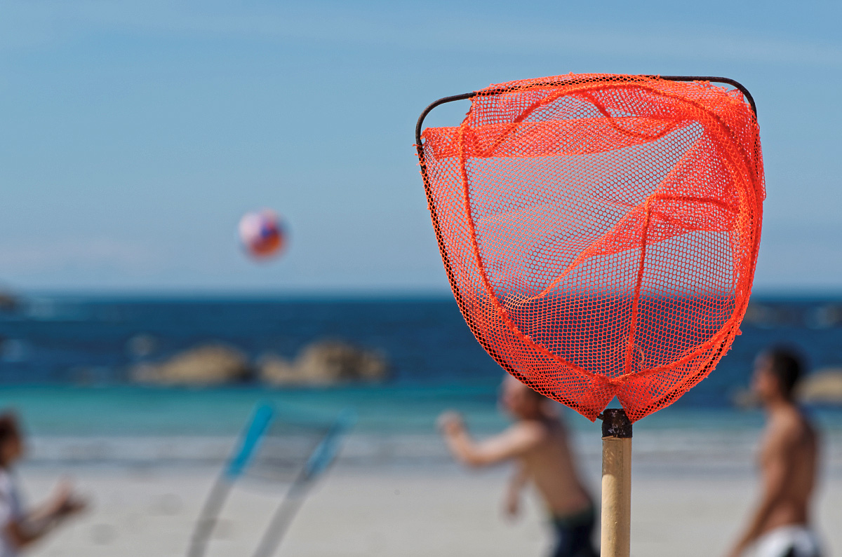 filet de plage, jeux de plage, plage, Kerlouan, Finistère, Bretagne