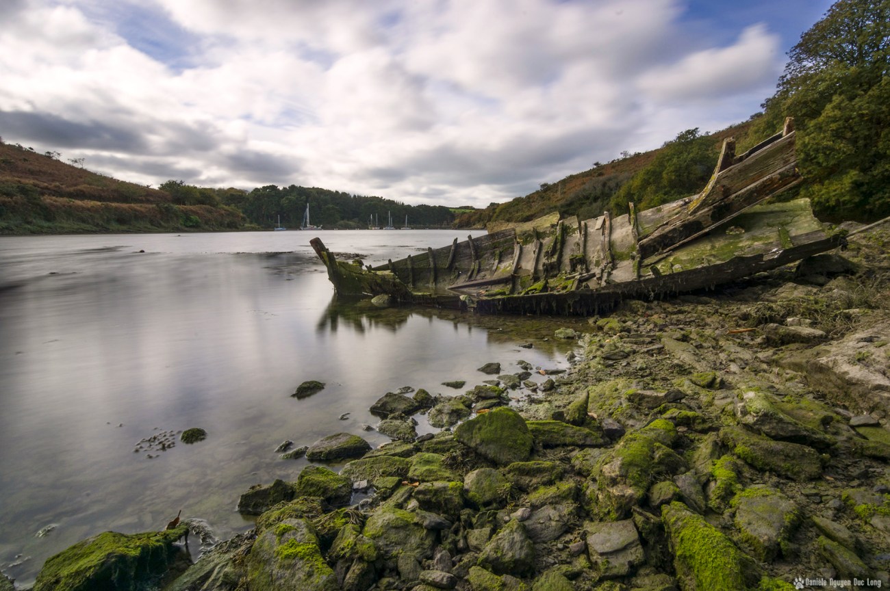 pose longue vieille coque AberWrac'h01 copie,Aber Wrac'h, épave bateau, pose longue, bretagne, finistère