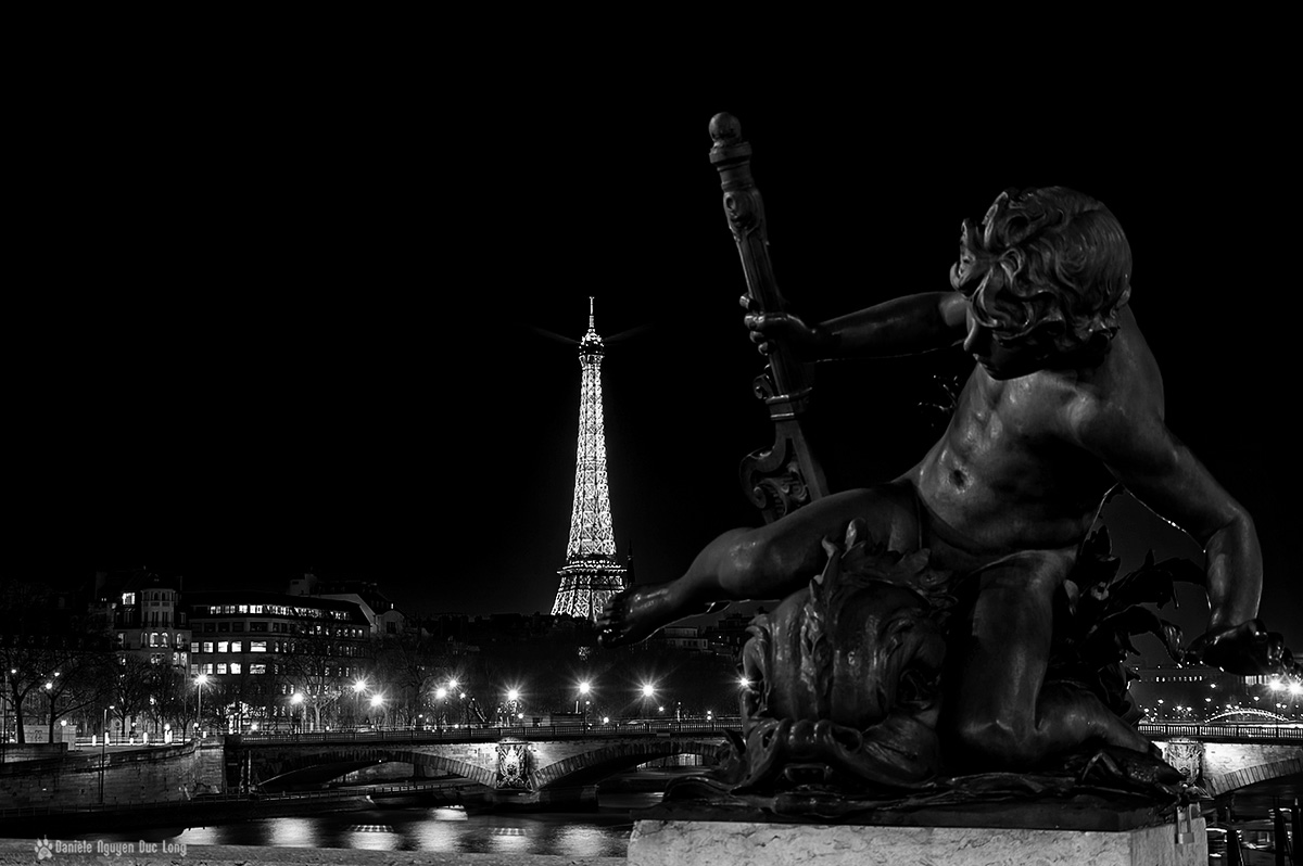 Paris, Paris la nuit, Pont Alexandre III, Tour Eiffel 