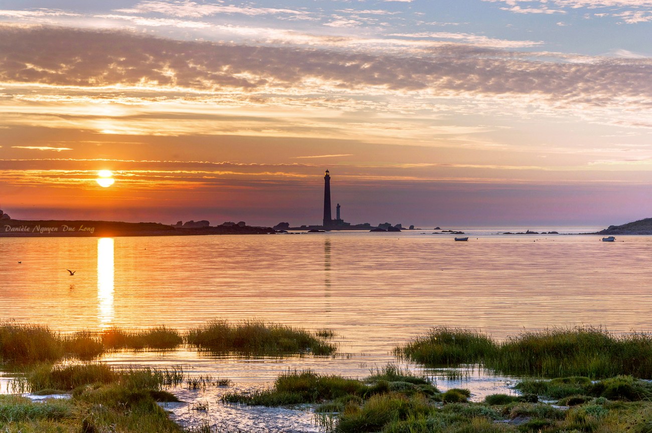 coucher de soleil sur l'île Vierge, Lilia, Plouguerneau, finistère, Bretagne