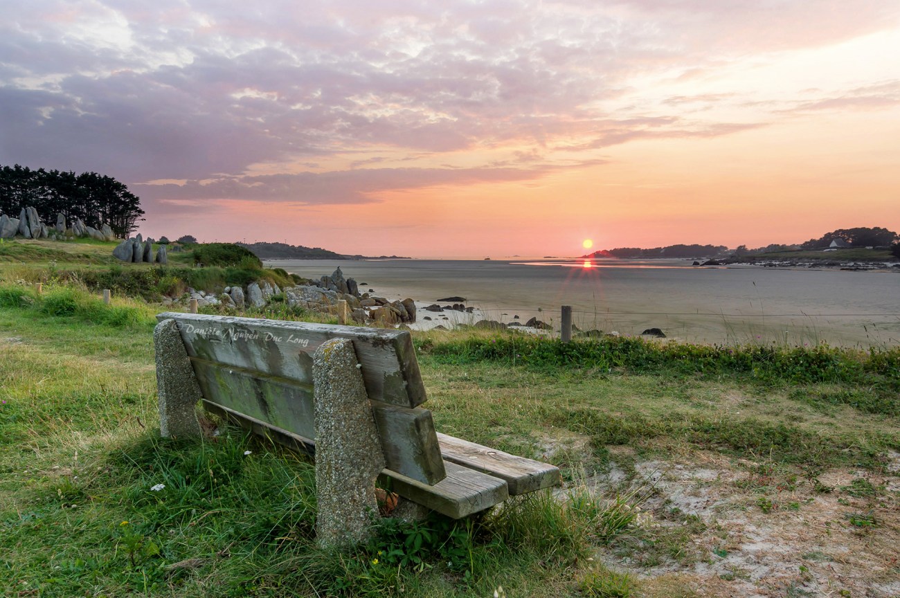 sunset, coucher de soleil, baie de Guissény, Guissény-sur-mer, Finistère, Bretagne