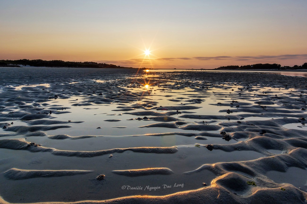 sunset, coucher de soleil, baie de Guissény, Guissény-sur-mer, Finistère, Bretagne