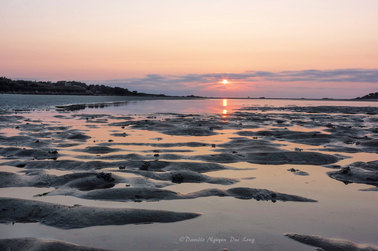 sunset, coucher de soleil, baie de Guissény, Guissény-sur-mer, Finistère, Bretagne