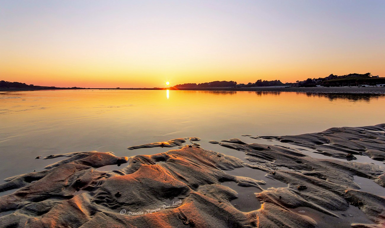 sunset, coucher de soleil, baie de Guissény, Guissény-sur-mer, Finistère, Bretagne