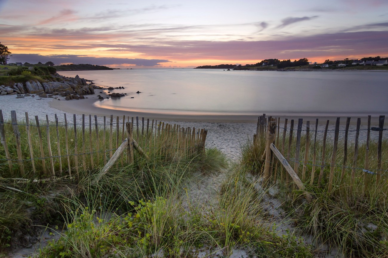 sunset, coucher de soleil, baie de Guissény, Guissény-sur-mer, Finistère, Bretagne