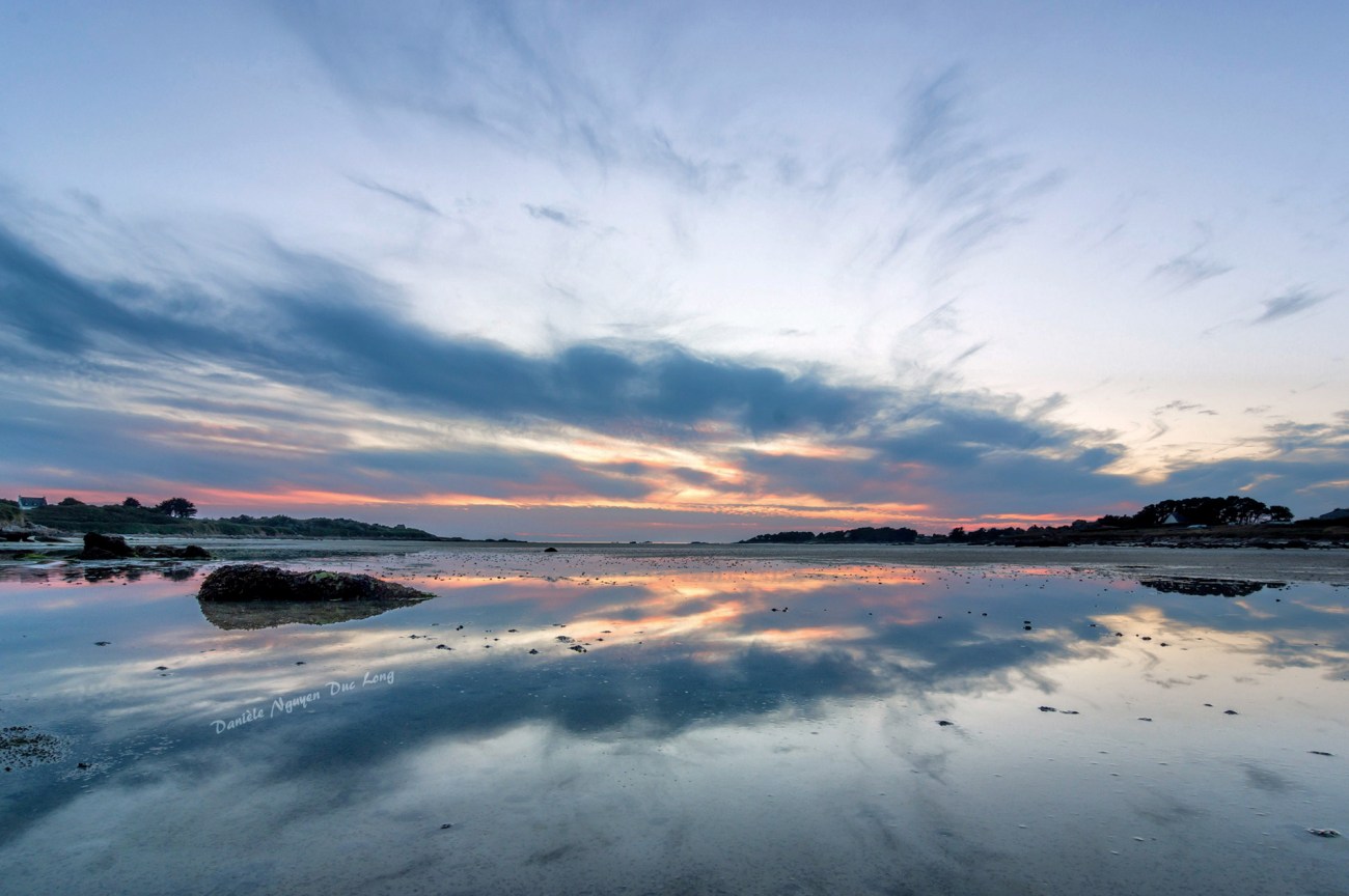 sunset, coucher de soleil, baie de Guissény, Guissény-sur-mer, Finistère, Bretagne